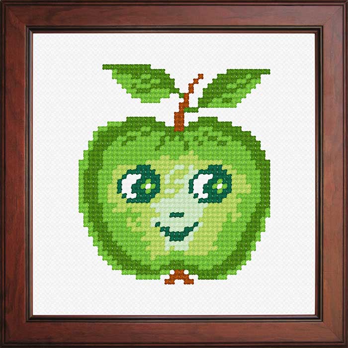 N1104 — Зелене яблуко з обличчям